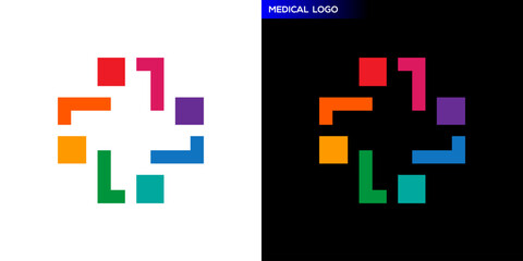 Obraz premium Plus logo. Medical, colorful, modern. Icon symbol design template EPS 10.
