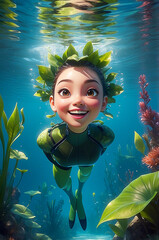 mermaid in the water