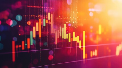 Fototapeta premium A colorful financial chart displaying market trends and data analysis.