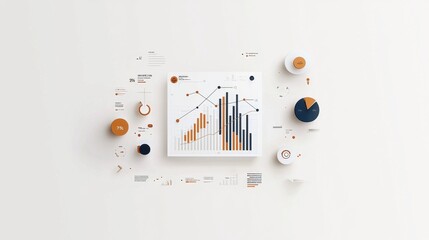 Market trends analysis business environment infographic representation clean design aerial view data visualization concepts