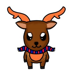 Christmas  deer cartoon