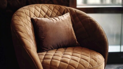 Fototapeta premium Luxurious Brown Velvet Armchair
