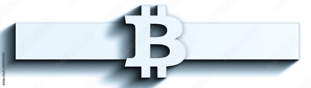 Poster 3d rendered bitcoin symbol on a minimalist background illustrating the concept of cryptocurrency in 