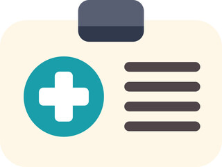 Obraz premium Medical badge is displaying a blue cross and space for writing the name and profession