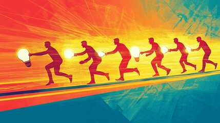 Obraz premium Business leaders inspire innovation, adapt to market changes, and foster a culture of resilience for sustained competitive advantage.