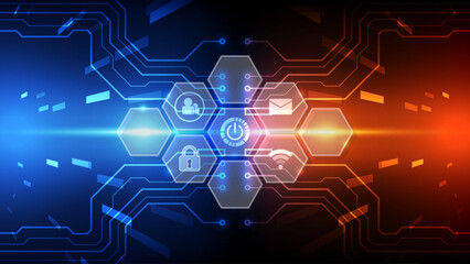 Cyber security and information technology concept. Abstract background. Vector illustration