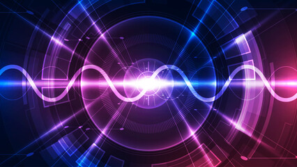 Abstract technology background. Futuristic interface. Vector illustration for your design