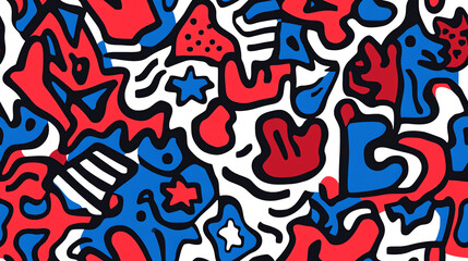 Abstract patriotic seamless pattern