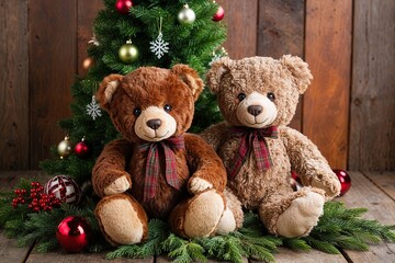 Charming Tree Setting with Adorable Brown Teddy Bear for Kids Room Decor