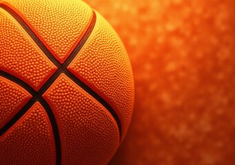 Obraz premium Basketball on a vibrant orange background showcasing texture and details of the ball
