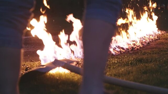 inject fuel into hot embers