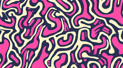 Fototapeta premium Pink maze seamless pattern with organic flow