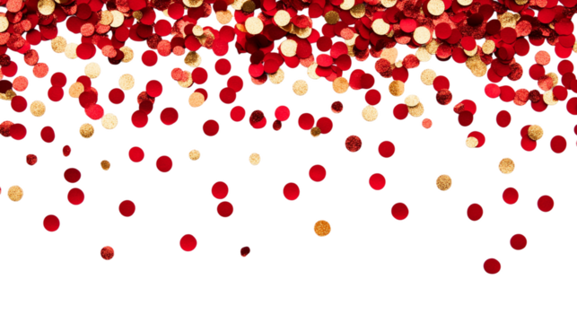 Beautiful red and gold confetti isolated  - Powered by Adobe