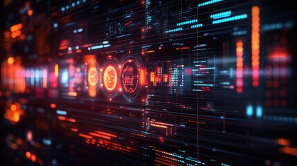 A digital marketing agency optimizing social media campaigns with the help of AI-driven tools, visualized through holographic displays showing live engagement metrics and trends