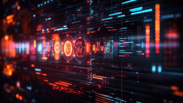 A digital marketing agency optimizing social media campaigns with the help of AI-driven tools, visualized through holographic displays showing live engagement metrics and trends