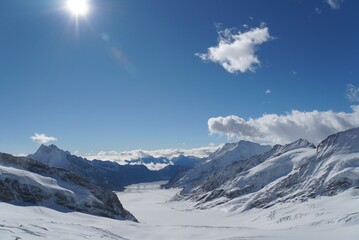 Fototapeta premium Aletsch Glacier view from Jungfraujoch - Switzerland