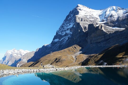Mount Eiger and Fallbodensee Lake - Switzerland