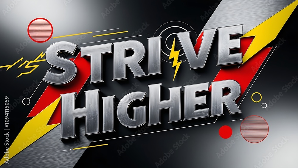Poster 3d metallic text 