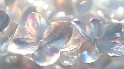 Close-up view of an iridescent mother of pearl texture, showcasing the natural, abstract swirls of soft, luminous colors that mimic the gentle waves of light reflecting off a pearl-like surface
