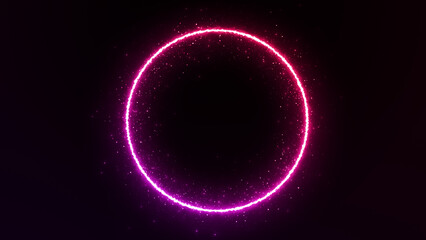円状のネオンの線の素材