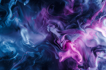 Obraz premium Abstract backgrounds featuring fluids, bubbles, and light trails with smoke and ink techniques