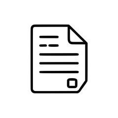 Fototapeta premium Document in outline icon style, office theme.