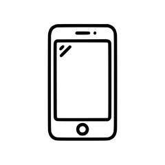 Mobile phone in outline icon style, office theme.