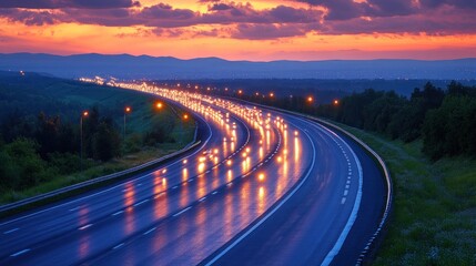 Highway at Sunset