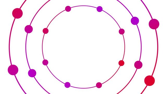 Technology animated background frame with colorful circles in loop