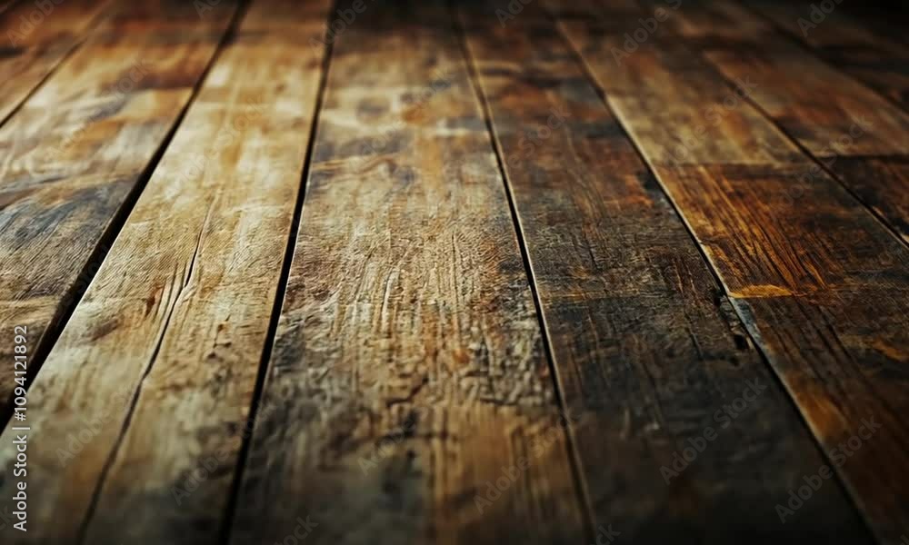 Poster Rustic Vintage Wooden Floorboards with Warm Aged Texture for Interior Design Projects and Background Usage : Generative AI