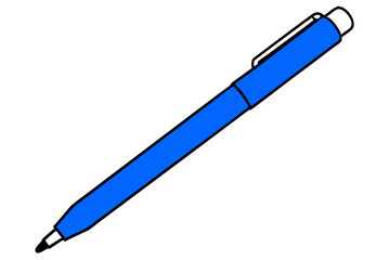blue pencil isolated on white