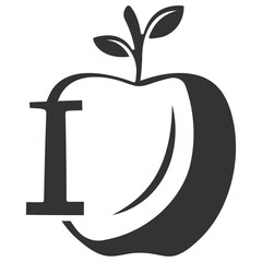  letter logo vector with apple fruit