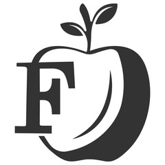  letter logo vector with apple fruit