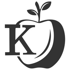  letter logo vector with apple fruit