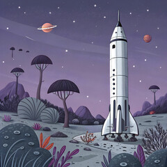 Obraz premium Rockets are powerful vehicles used for space exploration, satellite launches.