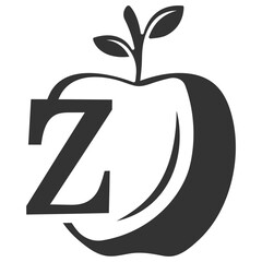  letter logo vector with apple fruit