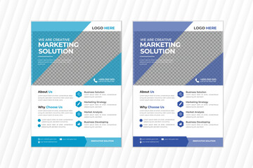 a bundle of 2 templates of different colors a4 flyer template,Creative Corporate & modern business flyer Brochure template design, vector template, multipurpose and editable.