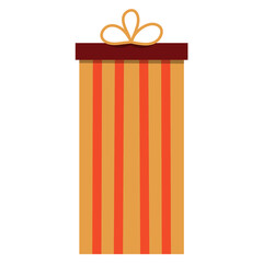 Christmas gift box present box in hand drawn style, PNG file no background