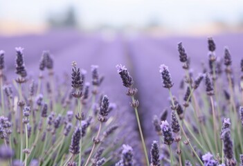 Obraz premium Smoked Lavender Fields A calming scent with a smoky lavender fie