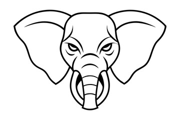 elephant head line art.