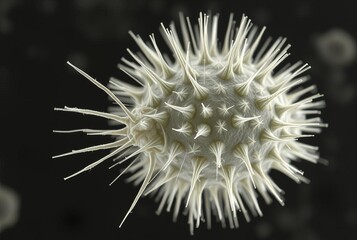 _ . Dust mite under electron microscope resembling a spiky