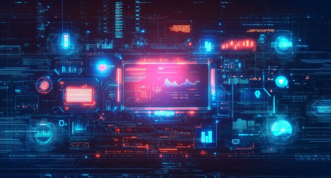 Futuristic Digital Financial Management Interface for Cloud Operations and Optimization