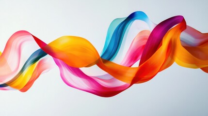 A flowing ribbon made of intertwined strands of various colors, symbolizing the unity and strength found in the diversity of inclusive communities, minimalist composition