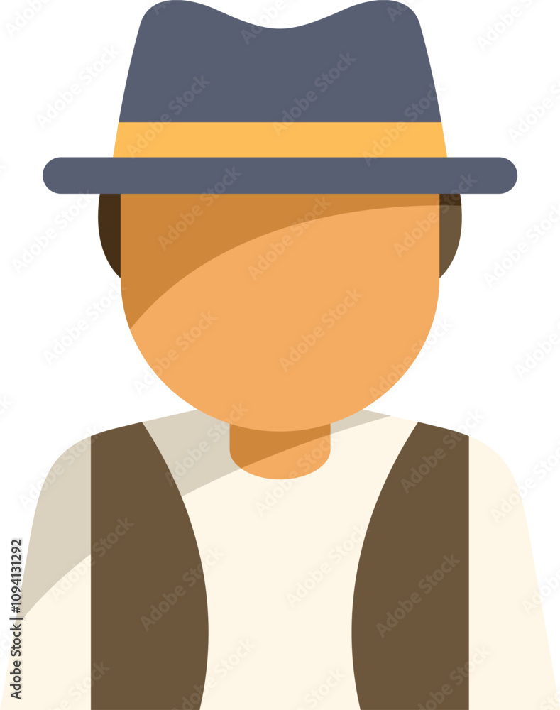 Poster simple design of a character with a neutral expression, ideal for agriculture and farming related to