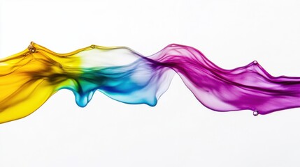 Fototapeta premium A flowing stream of different-colored liquid merging into a single, unified flow, symbolizing the harmonious integration of diverse experiences