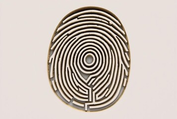 Maze shaped like a fingerprint symbolizing unique paths of disco
