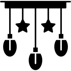 Naklejka premium bulb, decoration light, star, illumination, ornament Icon