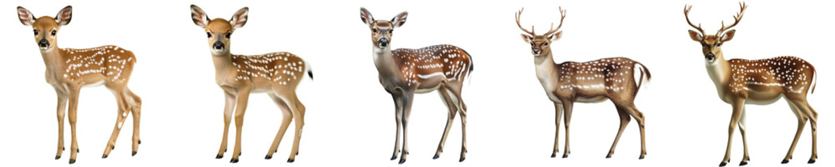 Fototapeta premium Set of a Deer, isolated on a transparent background.
