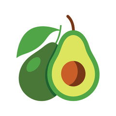 Clean avocado pair color clipart vector design.