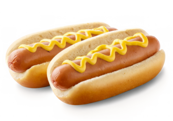 Two hot dogs black background are long have delicious hotdogs cut